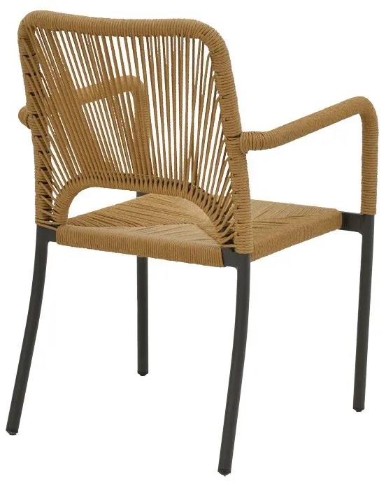 Καρέκλα - Πολυθρόνα αλουμινίου Norture στοιβαζόμενη ανθρακί σκελετός-φυσικό rattan 57x61x85 εκ. 57x61x85 εκ.