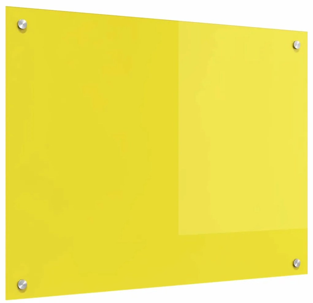 vidaXL Κουζίνα Πίσω τοίχος Κίτρινος 80x60x0,6 εκ. Σκληρυμένο γυαλί