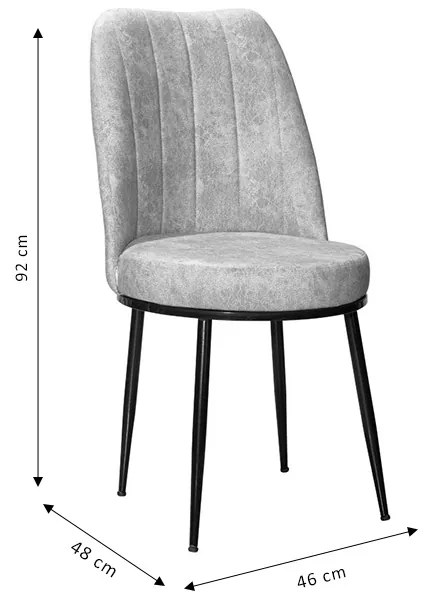 Καρέκλα Farell I pakoworld ύφασμα εκρού antique-μεταλλικό μαύρο πόδι