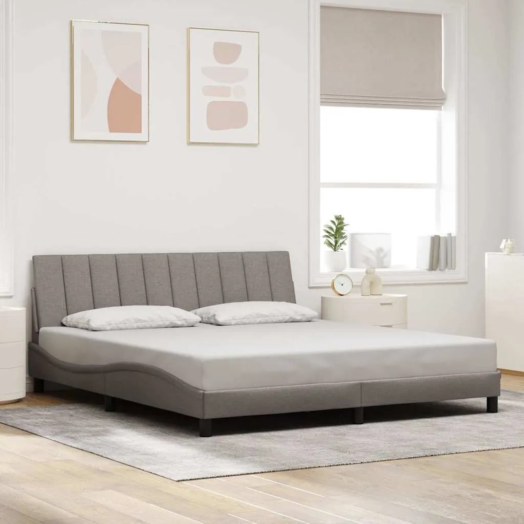 vidaXL Σκελετός Κρεβατιού Χωρίς Στρώμα Taupe 180x200 εκ. Υφασμάτινο