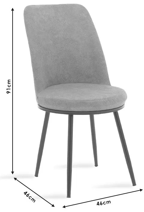 Καρέκλα Farell pakoworld ύφασμα γκρι antique-μαύρο πόδι - 146-000078 - 146-000078