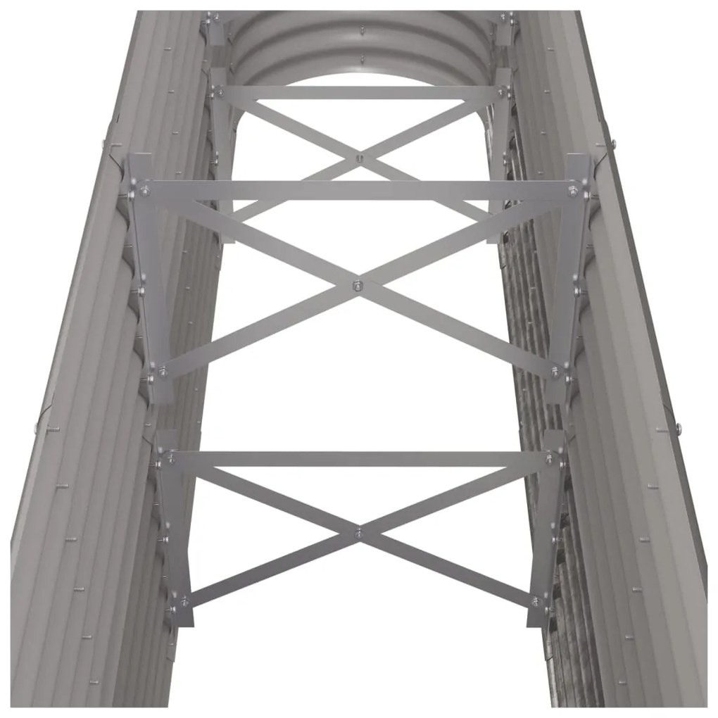 vidaXL Ζαρντινιέρα Γκρι 260x40x68 εκ. Γαλβανισμένος χάλυβας