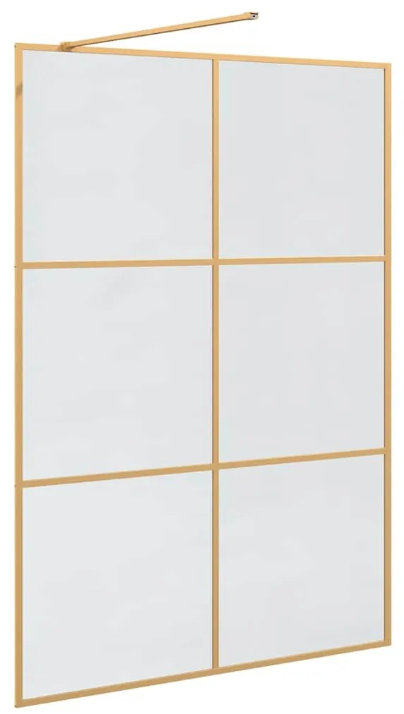 vidaXL Τοίχος Ντους Walk-in Χρυσό 140 x 195 cm σκληρυμένο γυαλί