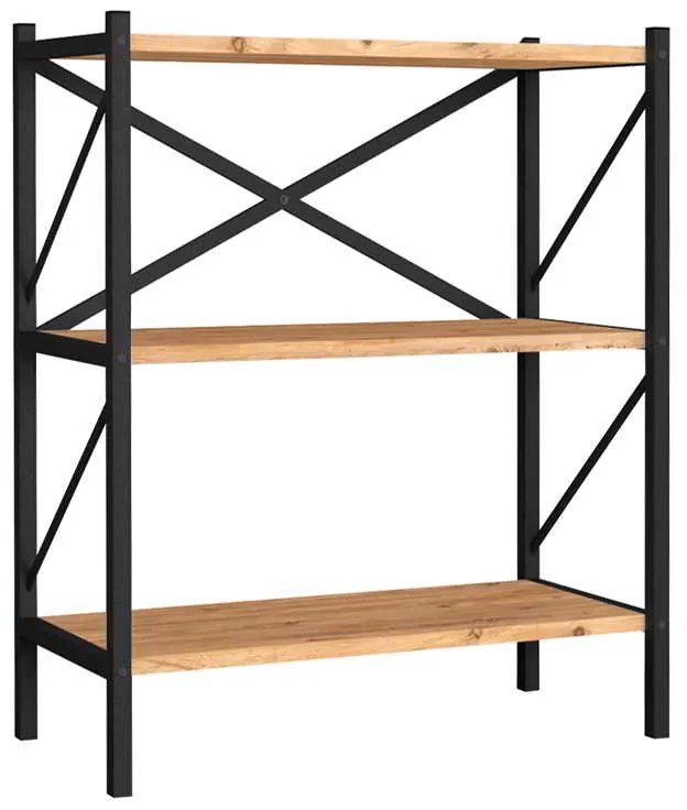 Βιβλιοθήκη Colmar Megapap μεταλλική - μελαμίνης χρώμα pine oak 66x34x85εκ.
