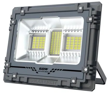 Ηλιακός Προβολέας LED 60W 6000K IP65 Με Τηλεχειριστήριο Ανθρακί 6474 Spotlight 6474 Γκρι