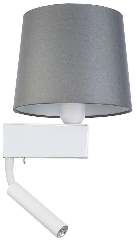 Φωτιστικό Τοίχου - Απλίκα Chillin 8215 1xE27 max 40W &amp; 1xG9 max 10W Grey-White Nowodvorski Metal, Fabric