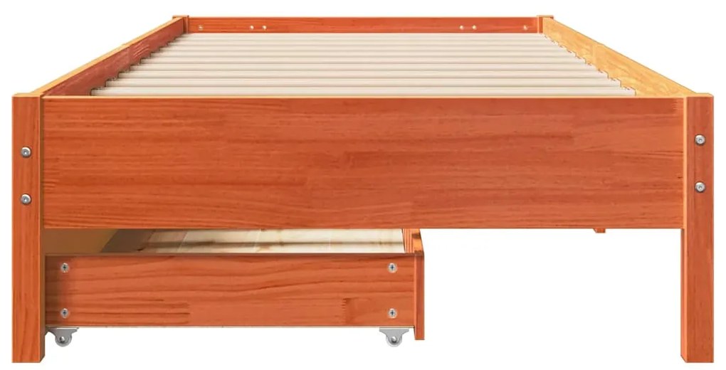 vidaXL Σκελετός Κρεβ. Χωρίς Στρώμα Καφέ Κεριού 100x200 εκ Μασίφ Πεύκο