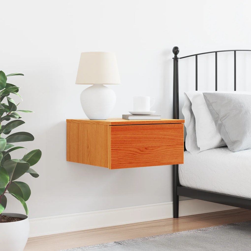 vidaXL Κομοδίνο Καφέ κεριού 37 x 35 x 18.5 εκ Μασίφ ξύλο πεύκου