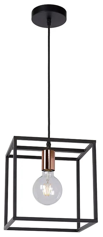 Φωτιστικό Κρεμαστό Lucide 08424-01-30 ARTHUR Μαύρο Ματ (Black Mat)|Χαλκός Ματ Χρώμα (Copper Coloured)