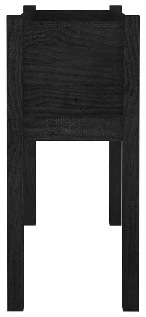 vidaXL Ζαρντινιέρες 2 τεμ. Μαύρο 70 x 31 x 70 εκ από Μασίφ Ξύλο Πεύκου