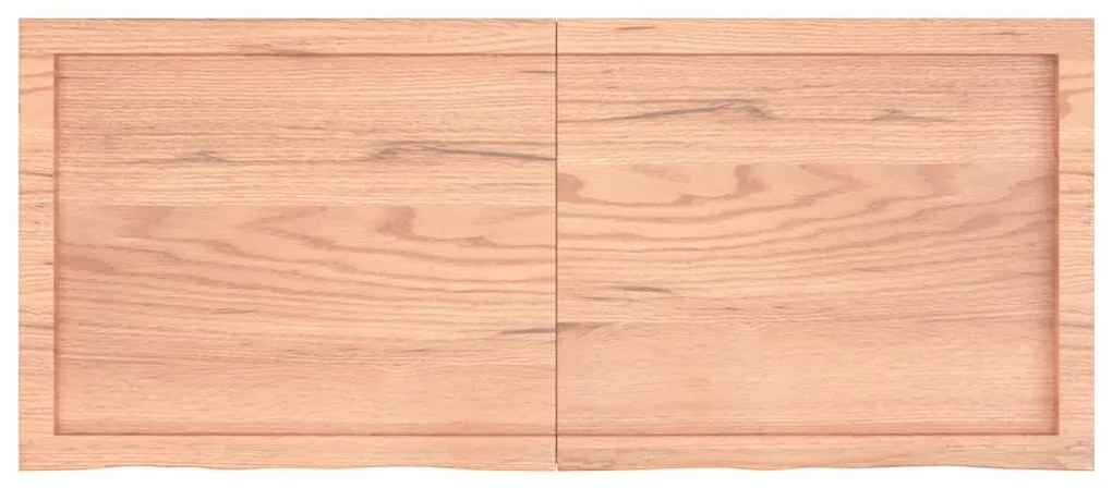 vidaXL Ράφι Τοίχου Ανοιχτό Καφέ 120x50x(2-4)εκ. Επεξ. Μασίφ Ξύλο Δρυός