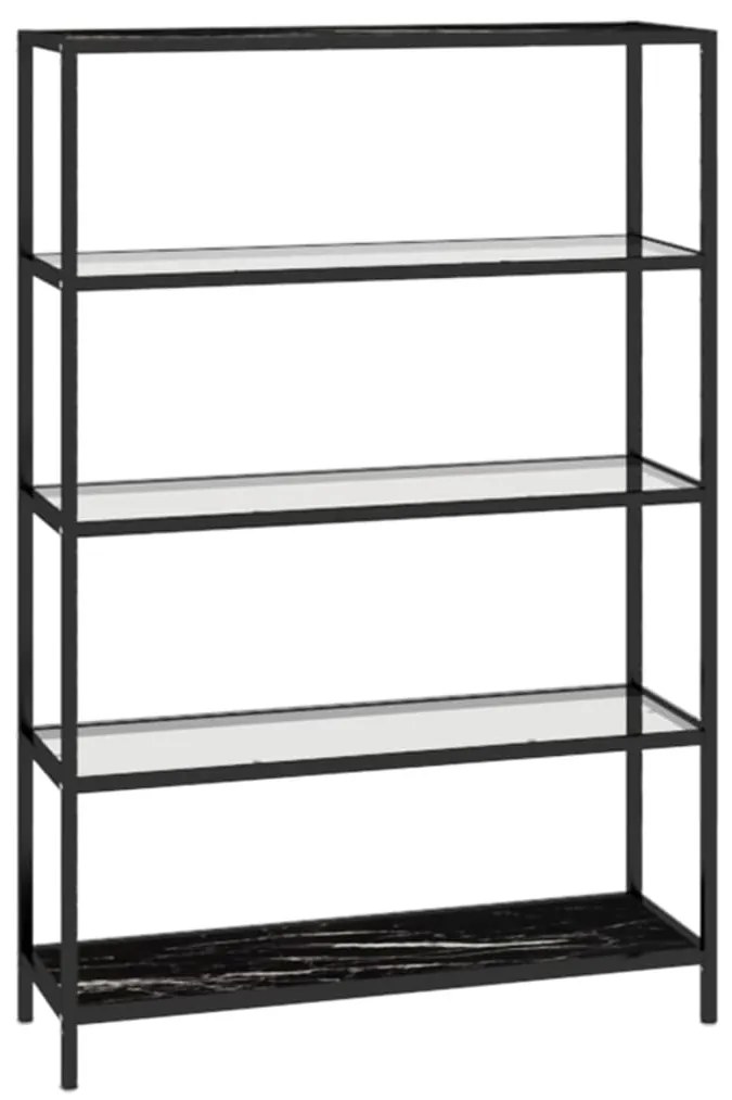 vidaXL Ράφι Μαύρο και Διαφανές Μάρμαρο 100 x 36 x 168 εκ. Ψημένο Γυαλί