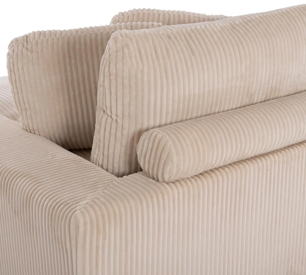 Γωνιακός Καναπές CRANFIELD Δεξιά γωνία Μπέζ Ριγέ ύφασμα 313x169x80Υεκ. 313x169x80 εκ.