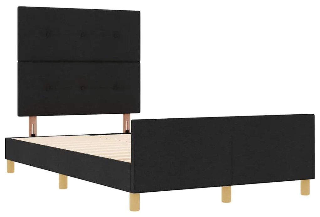 vidaXL Σκελετός Κρεβατιού με κεφαλάρι Μαύρο 120 x 200 cm ύφασμα