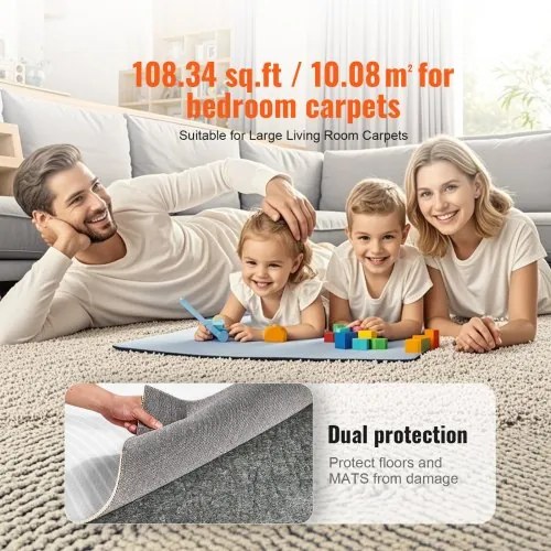 VEVOR Non Slip Rug Pad Gripper 9&#039; x 12&#039; Carpet Mat 0.24&quot; Thick for All Floor