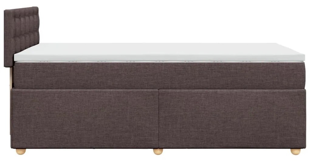 Κρεβάτι Boxspring με Στρώμα Σκούρο Καφέ 80x200 εκ. Υφασμάτινο - Καφέ