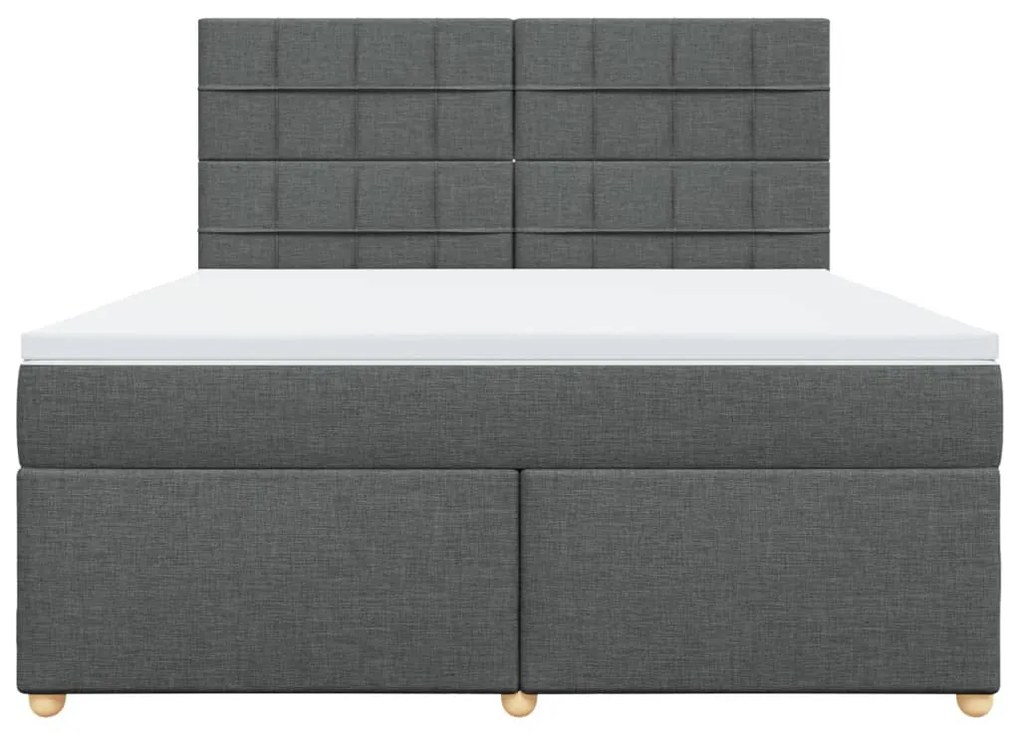 ΚΡΕΒΑΤΙ BOXSPRING ΜΕ ΣΤΡΩΜΑ ΣΚΟΥΡΟ ΓΚΡΙ 180X200 ΕΚ ΥΦΑΣΜΑΤΙΝ 3293660