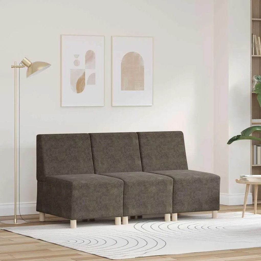 vidaXL Καθίσμα Σαλονιού 3 pcs Σκούρο Γκρι 55 εκ. Ψεύτικο σουέτ δέρμα