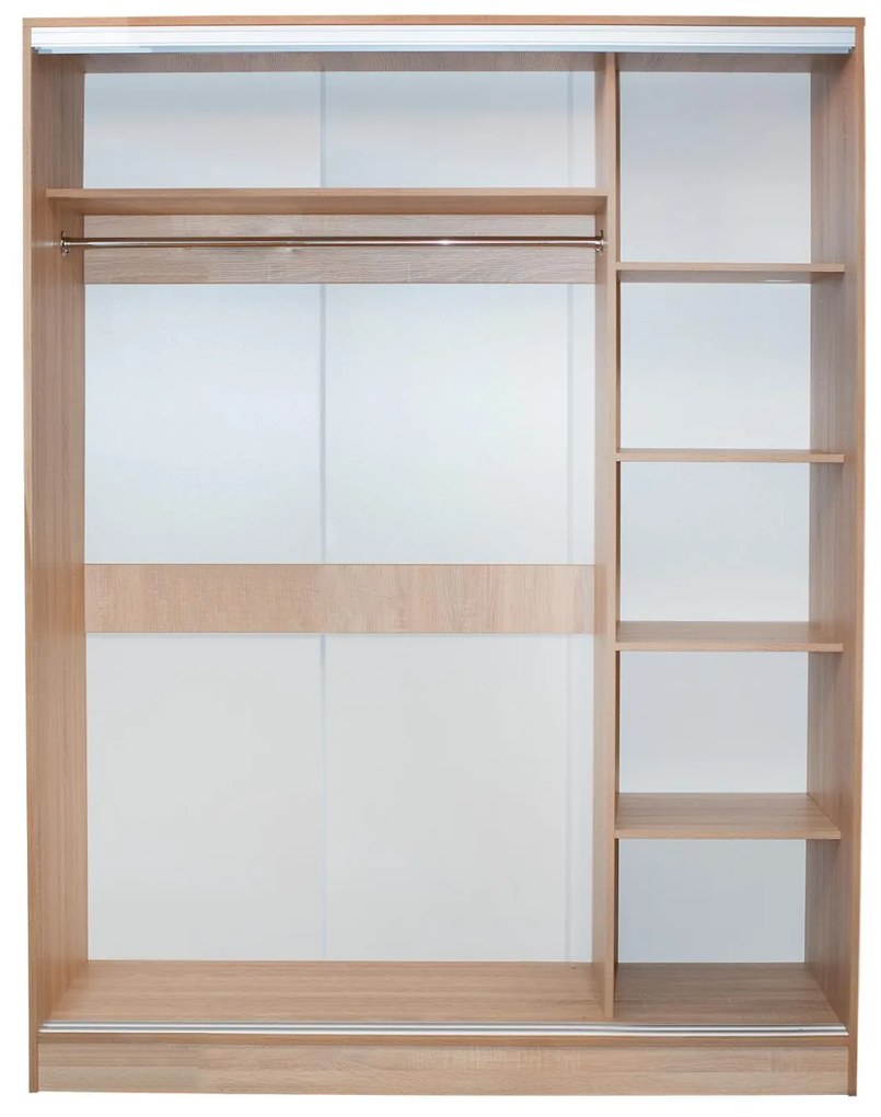 Ντουλάπα Συρόμενη C2437 Δίφυλλη με Καθρέπτη Sonama Oak 180x60x210Υ εκ. 180x60x210 εκ.
