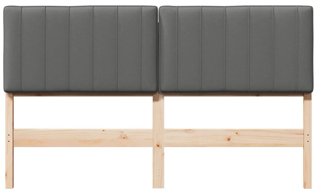 vidaXL Ταπετσαρισμένο κεφαλάρι Καφέ και Ανοιχτό Γκρι 160 cm