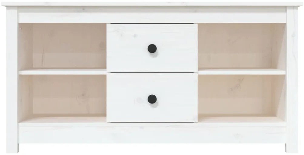 vidaXL Έπιπλο Τηλεόρασης Λευκό 103x36,5x52 εκ. από Μασίφ Ξύλο Πεύκου