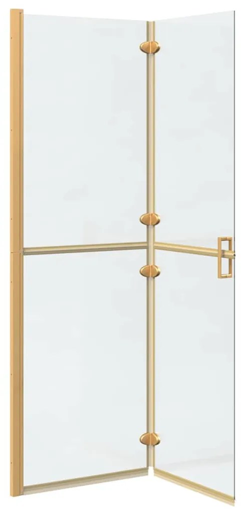 vidaXL Τοίχος ντους Walk-in Άλλο Χρυσό και διαφανές 120 x 190 cm