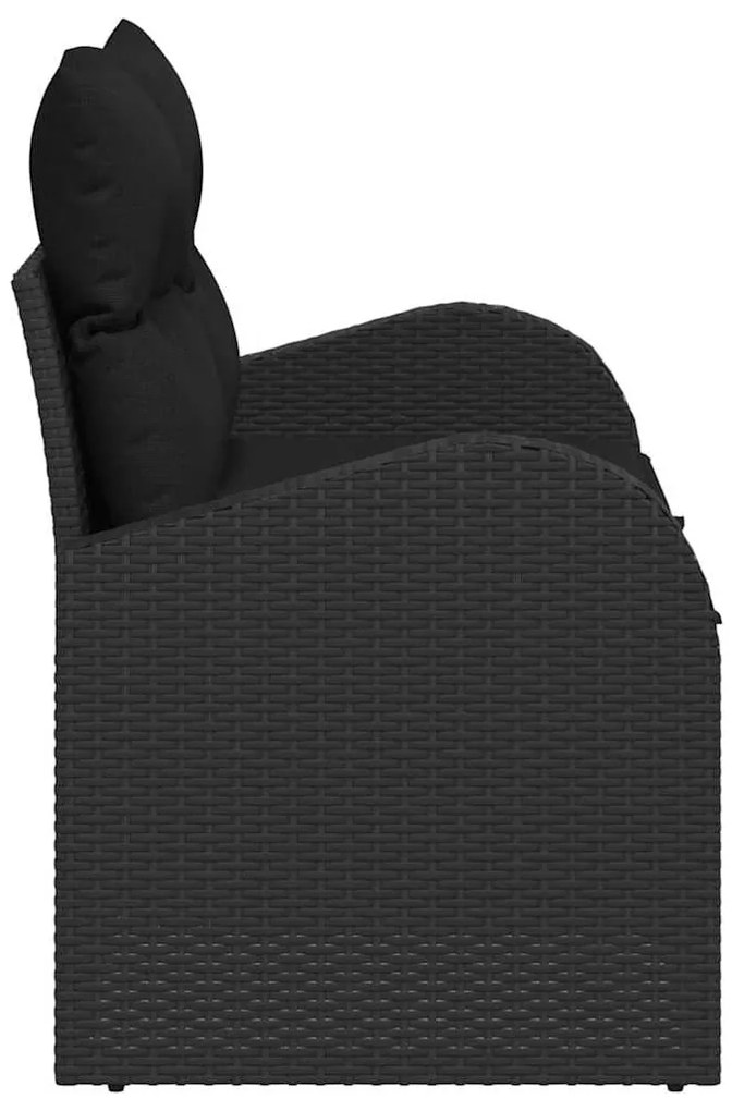 vidaXL Καναπές Κήπου με μαξιλάρι Μαύρο 124 x 62 x 69cm συνθετικό ρατάν