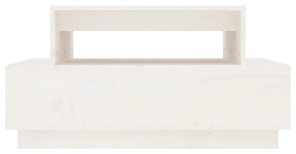 vidaXL Τραπεζάκι Σαλονιού Λευκό 80x55x40,5 εκ από Μασίφ Ξύλο Πεύκου