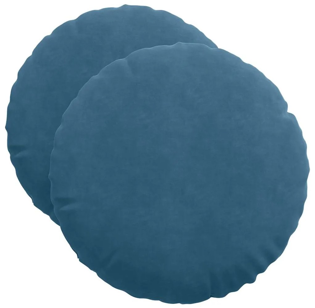 vidaXL Μαξιλάρια καθισμάτων 2 pcs Μπλε Ø 40 x 13 εκ. Βελούδο