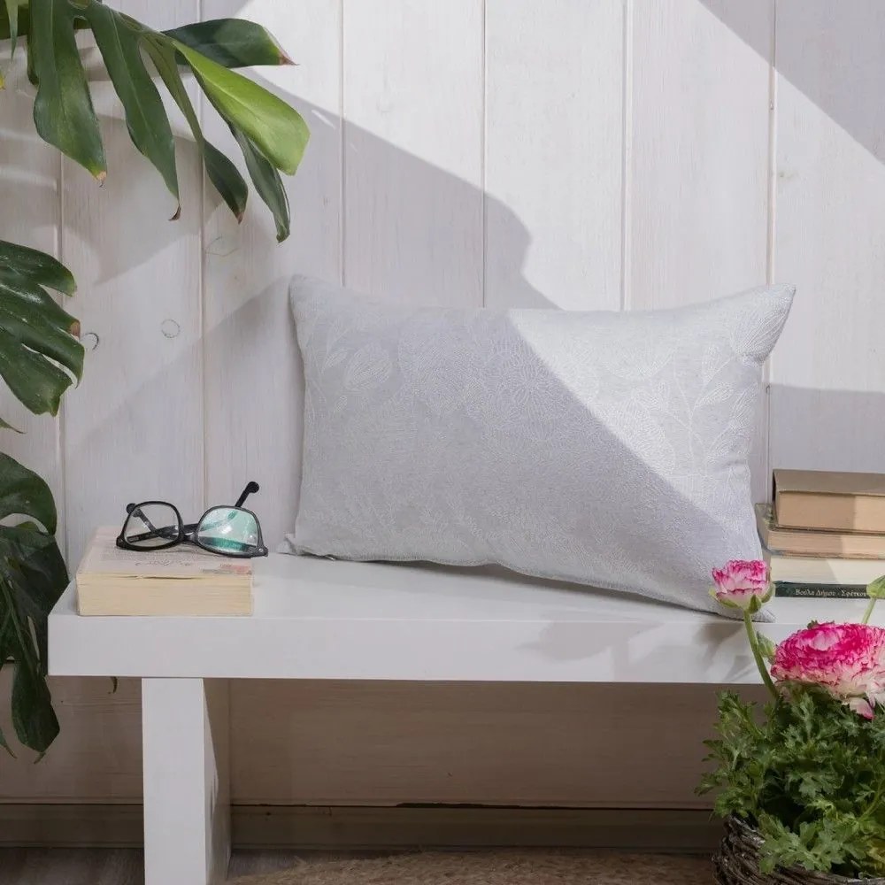 Μαξιλαροθήκη Διακοσμητική Oviedo 04 Light Grey Teoran 30X50 Βαμβάκι-Πολυέστερ