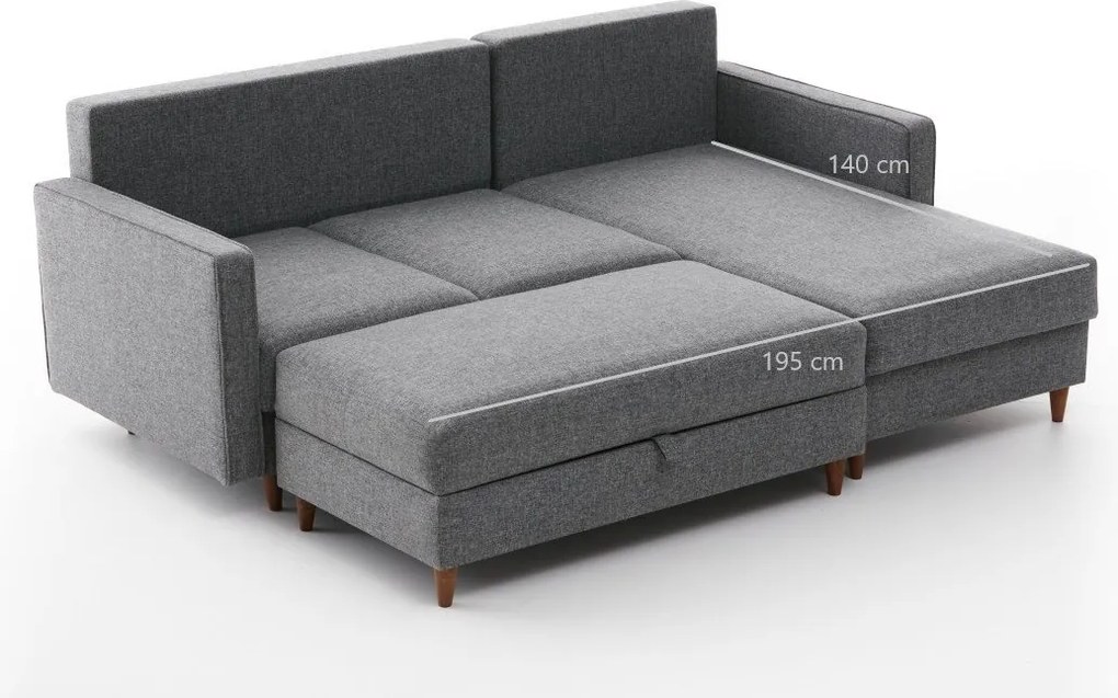 Corner Sofa Eva Right - Grey Grey