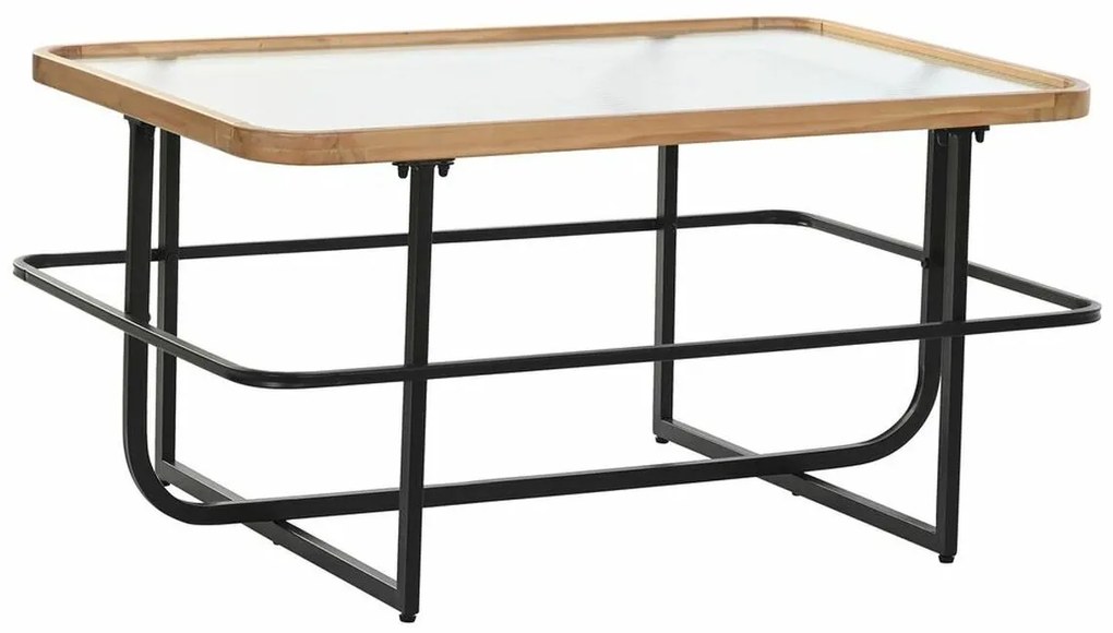 Τραπεζάκι Καφέ DKD Home Decor Κρυστάλλινο Μέταλλο (90 x 60 x 46 cm)