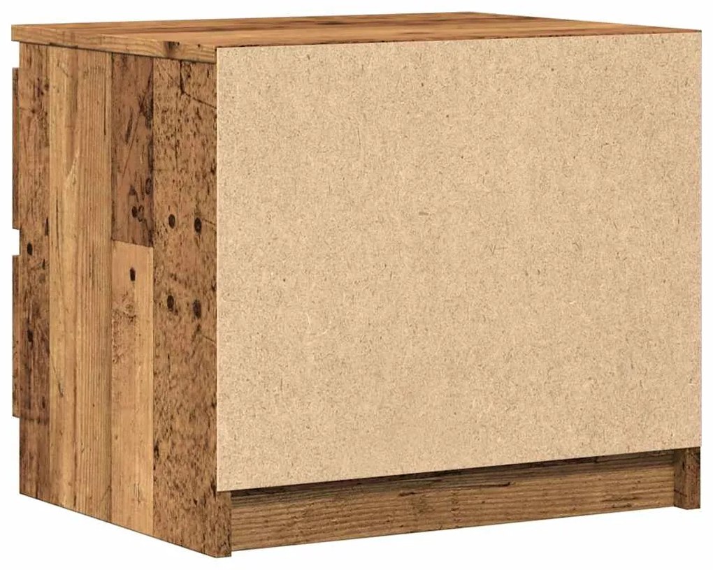 Κομοδίνα 2τεμ. Παλιό Ξύλο 50x40x43.5 εκ από Επεξεργασμένο Ξύλο - Καφέ