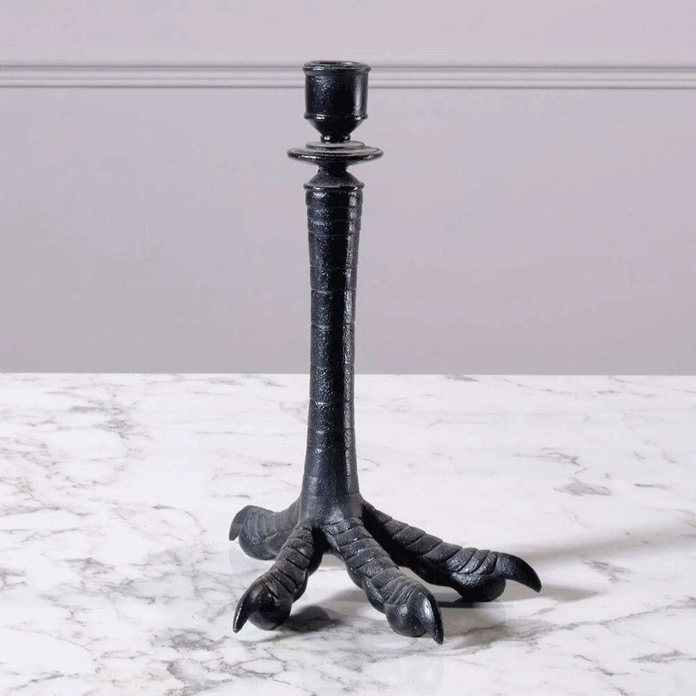 Κηροπήγιο Πόδι Πάπιας 0010-3 13x25,5x25cm Black Supergreens Πολυρεσίνη