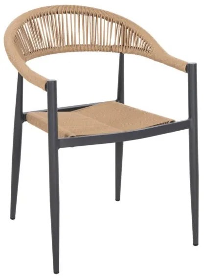 ΠΟΛΥΘΡΟΝΑ ΑΛΟΥΜΙΝΙΟΥ GRET HM5854.02 ΑΝΘΡΑΚΙ PΕ RATTAN ΜΠΕΖ 56x55,5x78Υ εκ.