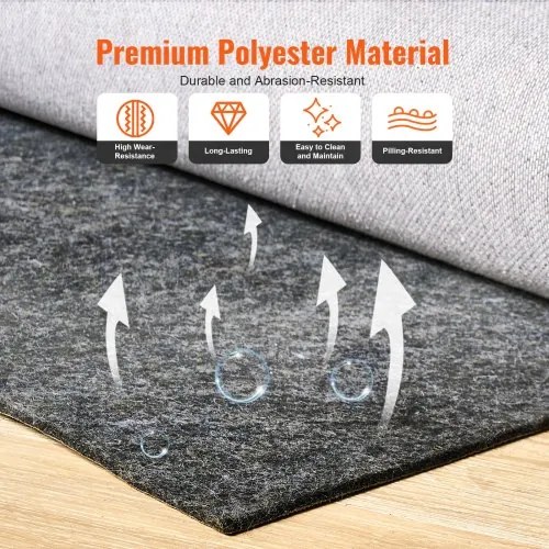 VEVOR Non Slip Rug Pad Gripper 9&#039; x 12&#039; Carpet Mat 0.24&quot; Thick for All Floor