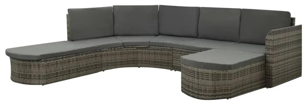 vidaXL Σαλόνι Κήπου 4 Τεμαχίων Γκρι από Συνθετικό Ρατάν με Μαξιλάρια