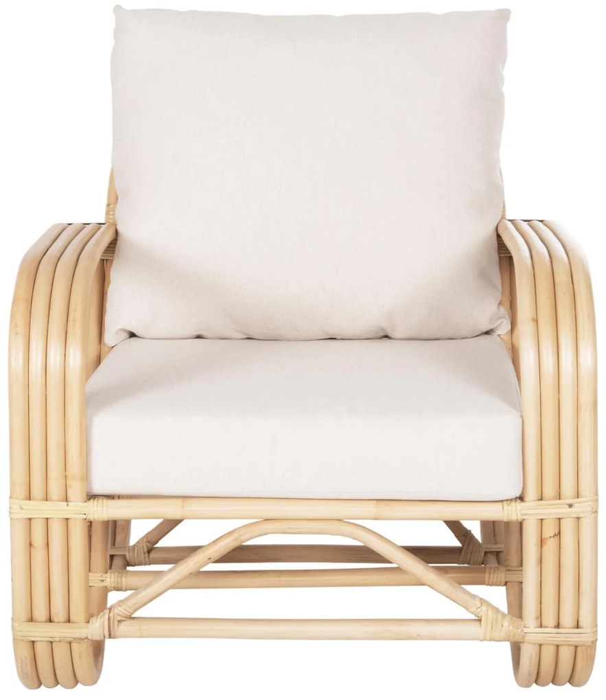 Καρέκλα - Πολυθρόνα BARONESS C9813 Φυσικό Rattan με Λευκά Μαξιλάρια 81x90x92Yεκ. 81x90x92 εκ.