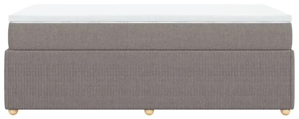 Κρεβάτι Boxspring με Στρώμα Taupe 90x190 εκ.Υφασμάτινο - Μπεζ-Γκρι