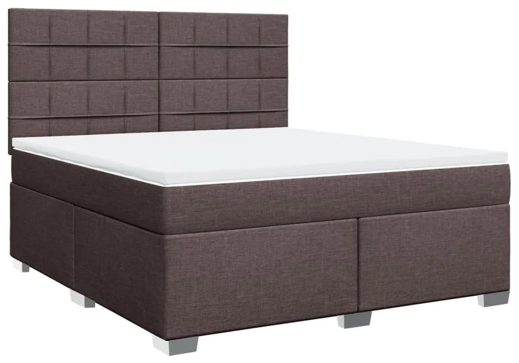 ΚΡΕΒΑΤΙ BOXSPRING ΜΕ ΣΤΡΩΜΑ ΣΚΟΥΡΟ ΚΑΦΕ 180X200 ΕΚ ΥΦΑΣΜΑΤΙΝΟ 3290570