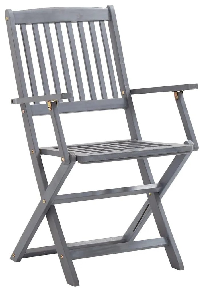 Καρέκλες Εξωτ. Χώρου Πτυσσόμενες 6 τεμ Ξύλο Ακακίας &amp; Μαξιλάρια - Μπλε