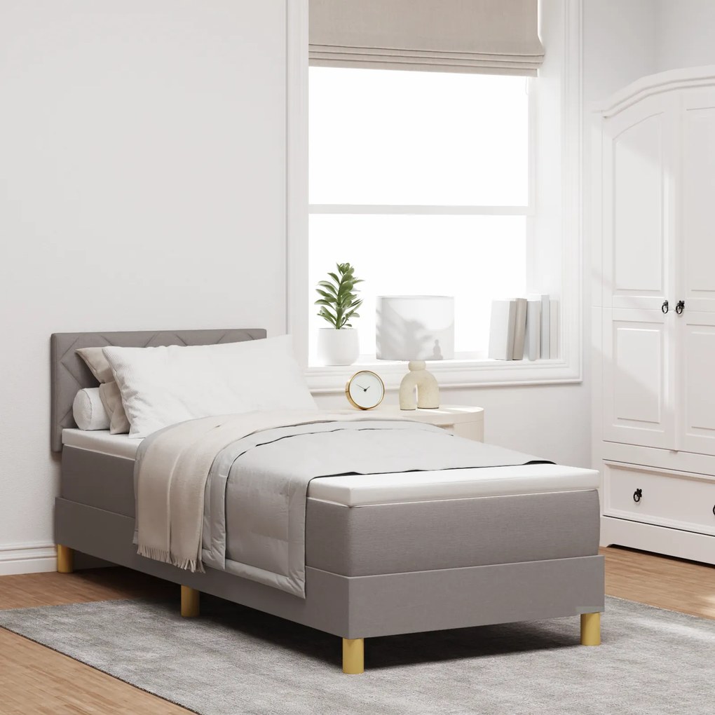 vidaXL Κρεβάτι με Σπαστό Στρώμα Γκρι 80x200 cm Ύφασμα