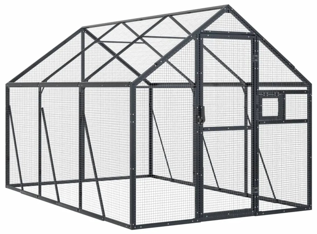 vidaXL Κλουβί Ανθρακί 1,79 x 3 x 1,85 μ. από Αλουμίνιο