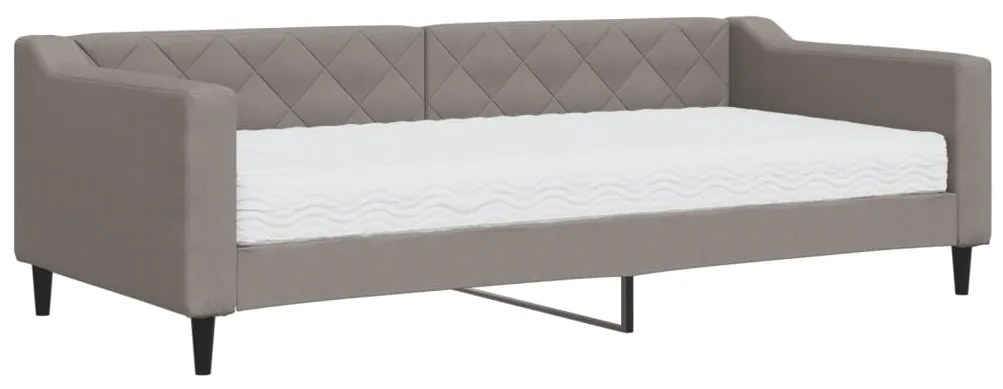 vidaXL Καναπές Κρεβάτι με Στρώμα Taupe 90 x 200 εκ. Υφασμάτινο