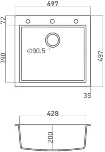 Νεροχύτης Sanitec 50 1B-Bianco