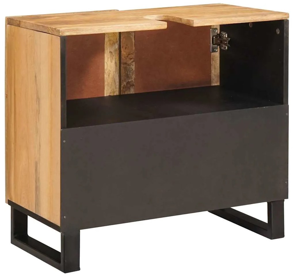 vidaXL Ντουλάπα Νιπτήρα Mπάνιου με ράφι με πόρτα Καφέ 62 x 33 x 58 εκ.