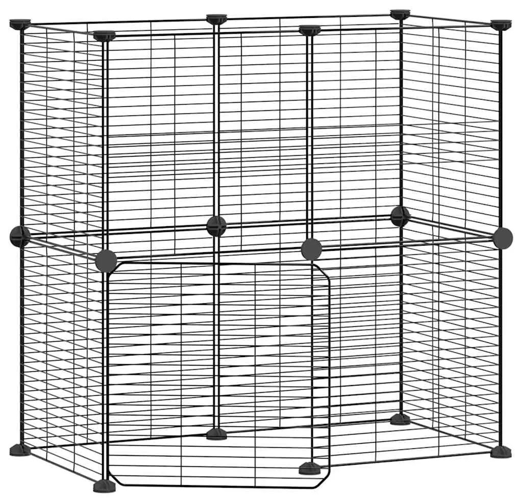 vidaXL Κλουβί Κατοικίδιων με 12 Πάνελ + Πόρτα Μαύρο 35 x 35εκ Ατσάλινο
