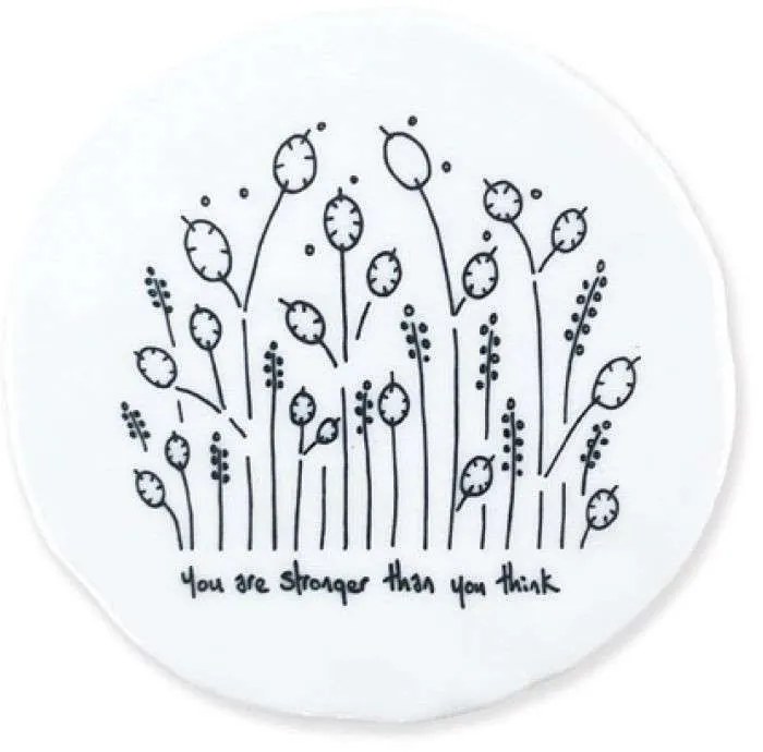 Σουβέρ You Are Stronger EI0205 9,8x0,8x9,7cm White-Black Πορσελάνη