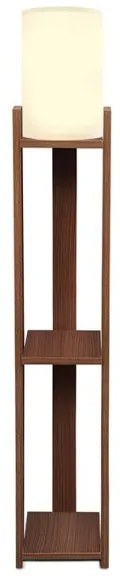 Φωτιστικό δαπέδου Verma I Megapap E27 Mdf/ύφασμα Pvc καρυδί - κρεμ 18,5x18,5x142εκ. GP029-0139,1-GP029-0139,1-Μπεζ GP029-0139,1