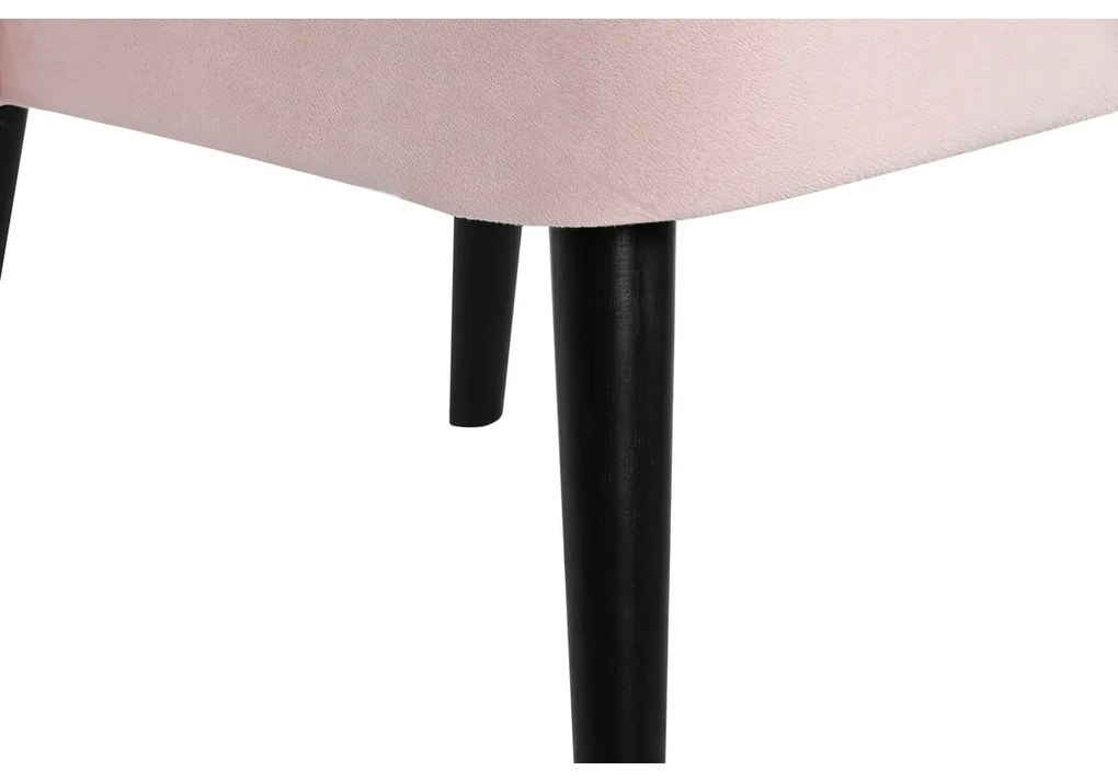 Κάθισμα DKD Home Decor Μαύρο Ανοιχτό Ροζ Ξύλο 60 x 70 x 78 cm
